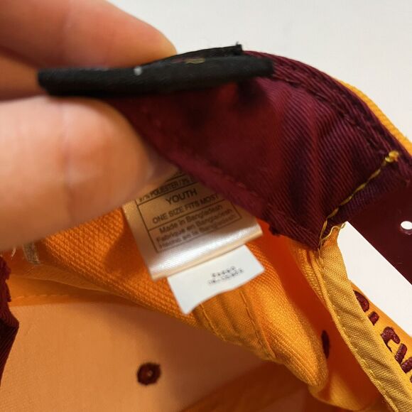 Adidas Cleveland Cavaliers Cavs Gold/Wine 2-Tone Structured Adjustable Youth Hat - Picture 4 of 6